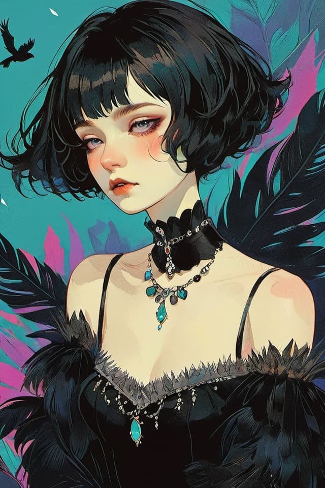 Dreamy illustrated AI character portrait from the Channel AI public image feed